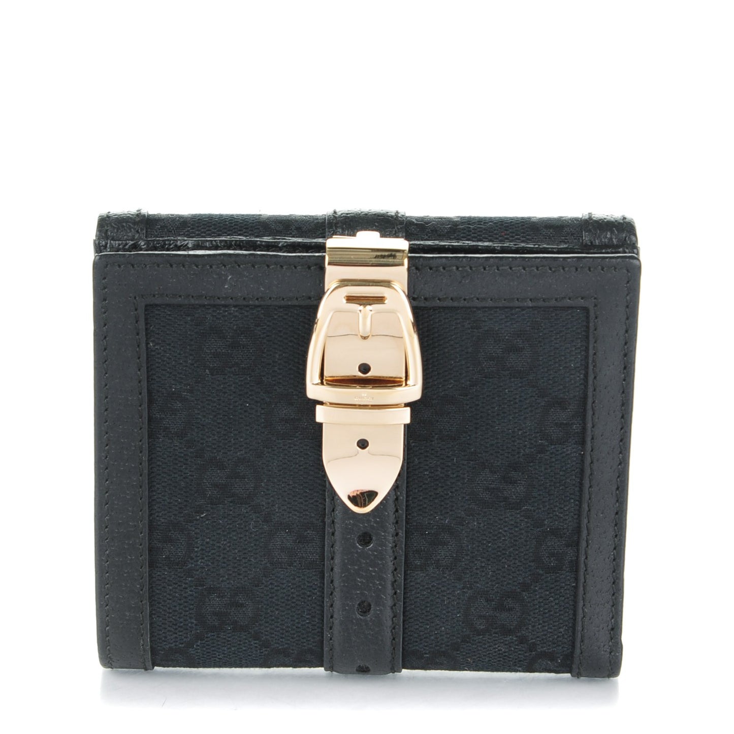 Monogram Horsebit French Flap Wallet Black