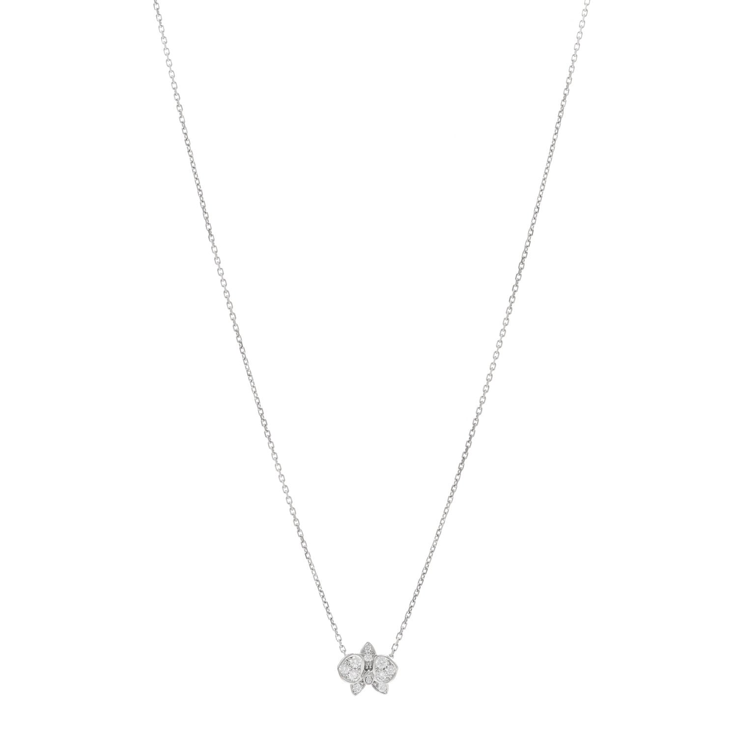 Cartier 18K White Gold Diamond Caresse D'Orchidees Par Cartier Necklace 1 of 5