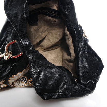Gucci Leather Embroidered Large Hysteria Tote Black 5 of 7