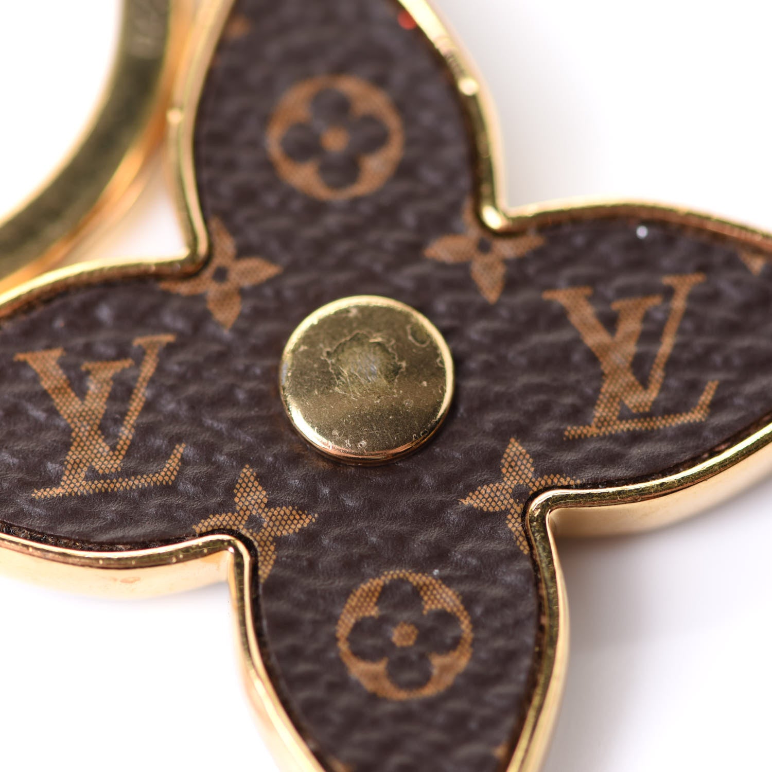 Louis Vuitton Metal Monogram Epi Spring Street Bag Charm Key Holder Gold 7 of 8