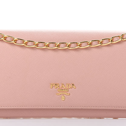 Prada Saffiano Metal Large Chain Wallet Orchidea 8 of 14