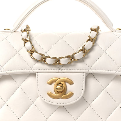 Chanel Lambskin Quilted Mini Flap Top Handle Bag White 8 of 12