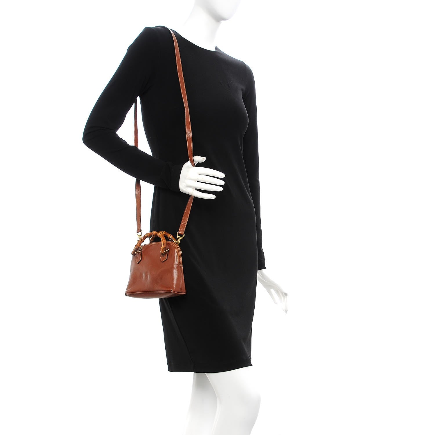 Gucci Calfskin Mini Bamboo Handle Bag Brown 2 of 11