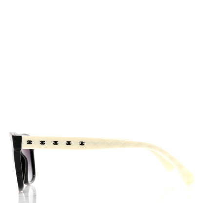 Chanel Acetate Quilted CC Square Sunglasses 5484 White Black 3 of 8