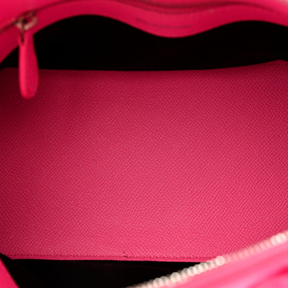 Balenciaga Signature Grained Calfskin Logo M Ville Top Handle Bag Rose Bubblegum Black 5 of 19