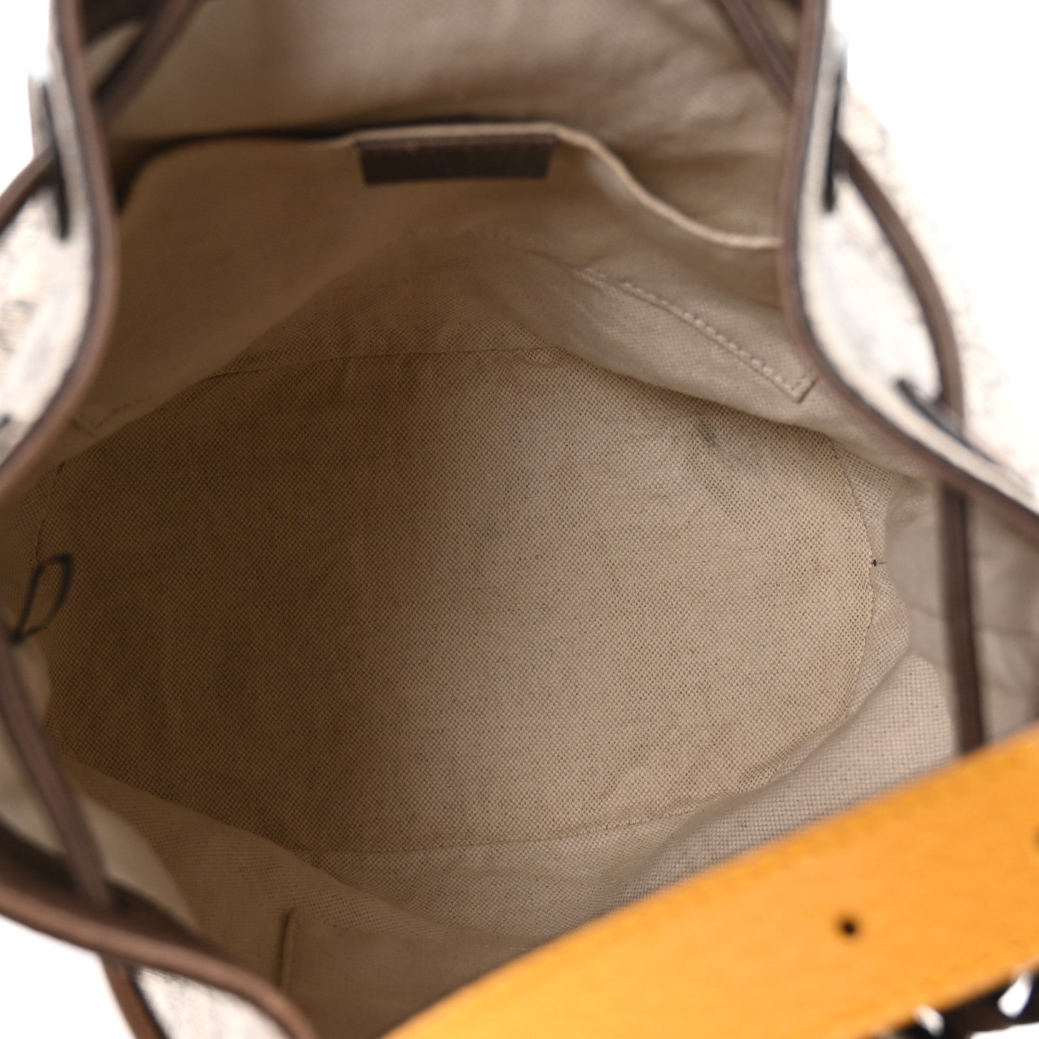 Gucci GG Supreme Monogram Neo Vintage Drawstring Bucket Backpack Beige New Acero Crop 5 of 10