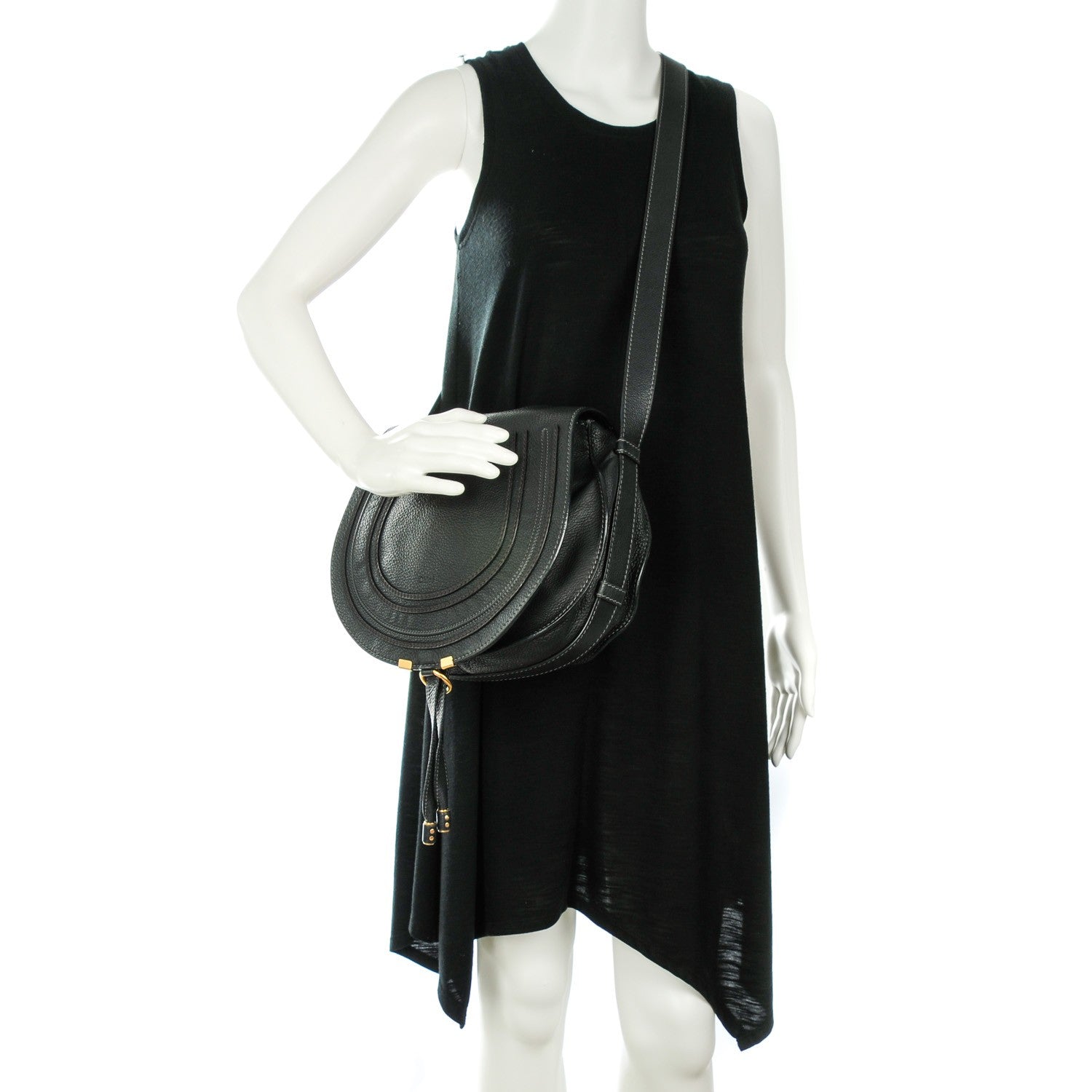 Chloe Calfskin Medium Marcie Round Crossbody Bag Black 2 of 8