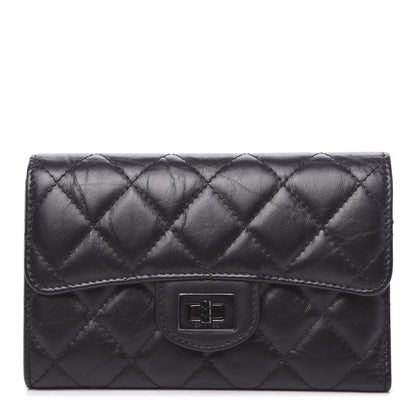 Chanel Aged Calfskin Quilted Reissue Medium Flap Wallet So Black 1 of 7