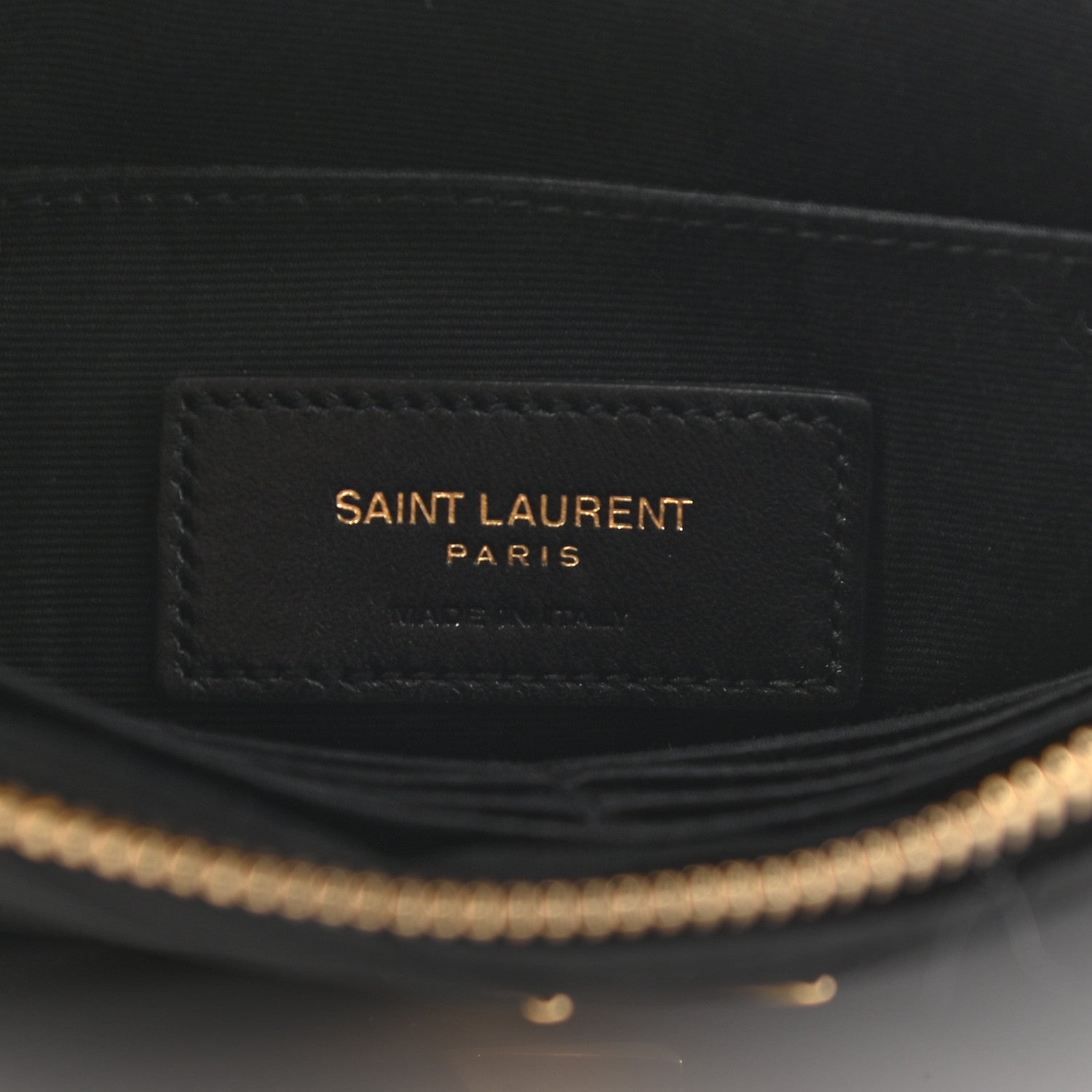 Saint Laurent Calfskin Matelasse Chevron Monogram A5 Wristlet Black 6 of 7