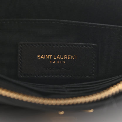 Saint Laurent Calfskin Matelasse Chevron Monogram A5 Wristlet Black 6 of 7