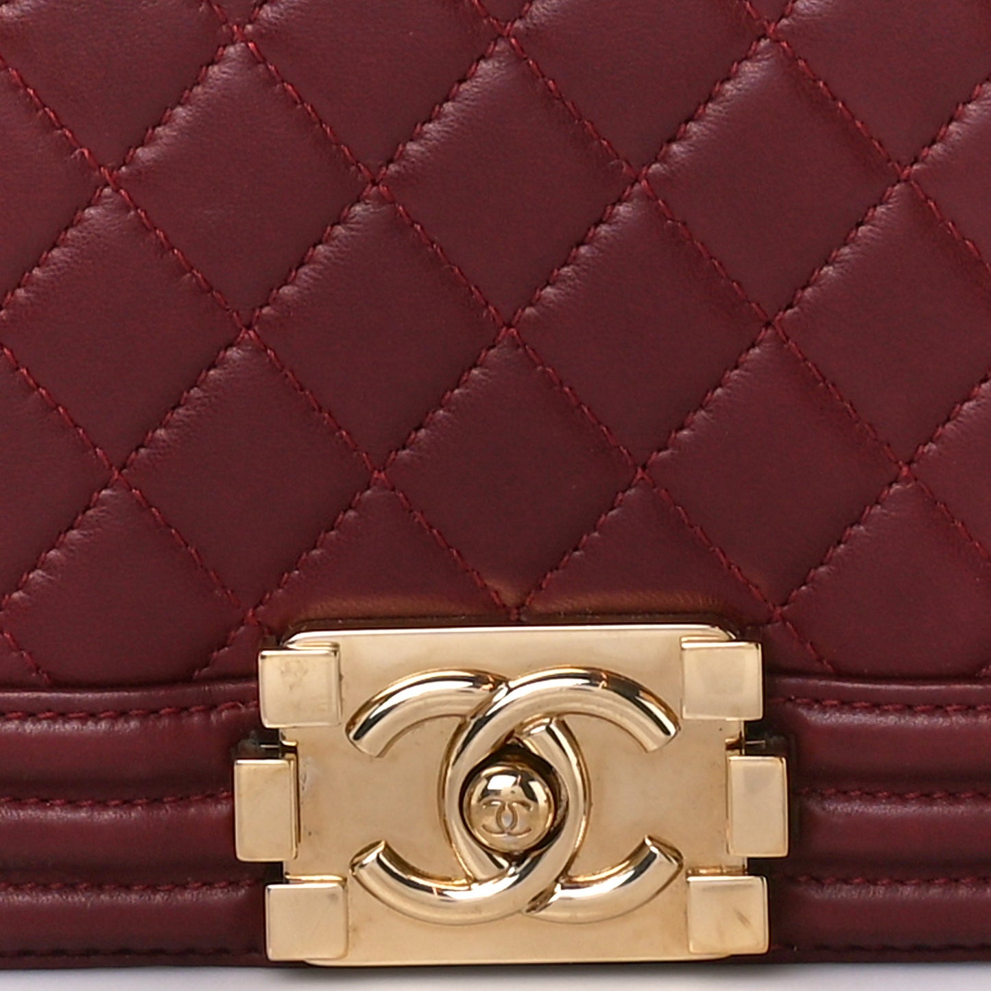 Lambskin Quilted New Medium Boy Flap Dark Red