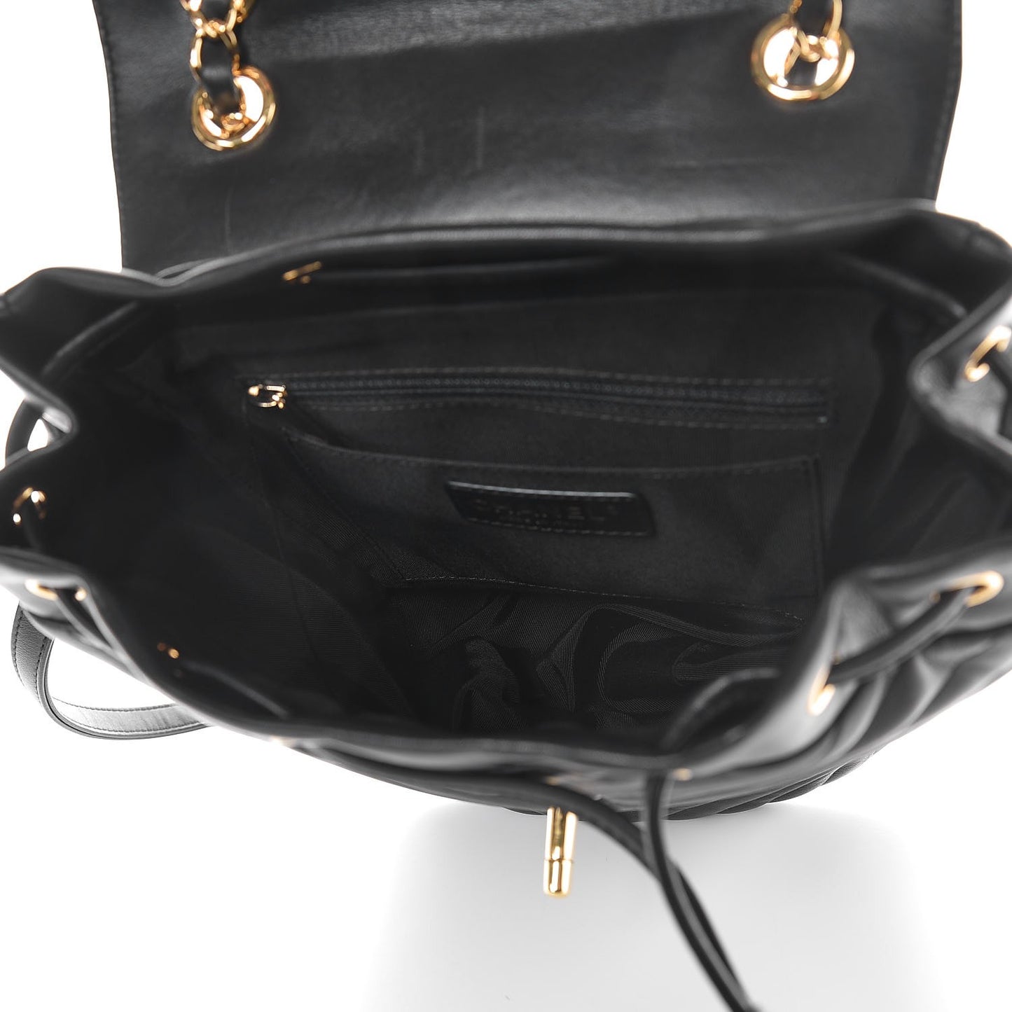 Calfskin Chevron Quilted Small Urban Spirit Backpack Black
