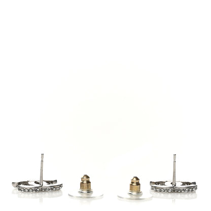 Chanel Crystal CC Earrings Silver 3 of 5