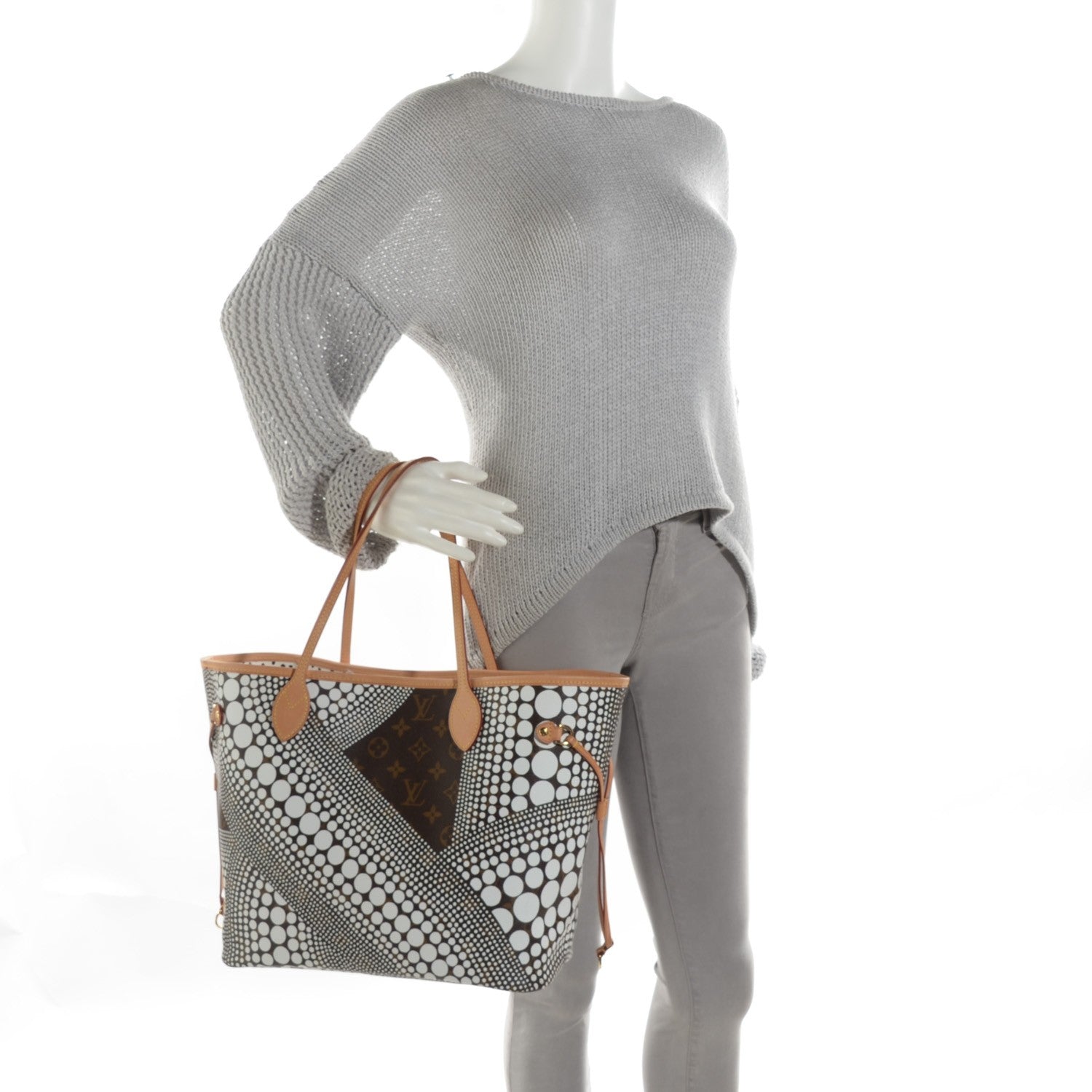 Louis Vuitton Monogram Kusama Waves Neverfull MM White 2 of 7