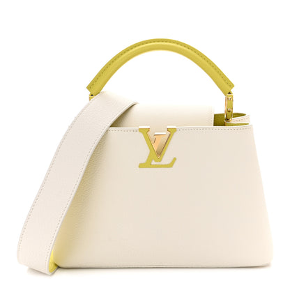Louis Vuitton Taurillon Capucines BB White Cedrat 1 of 8