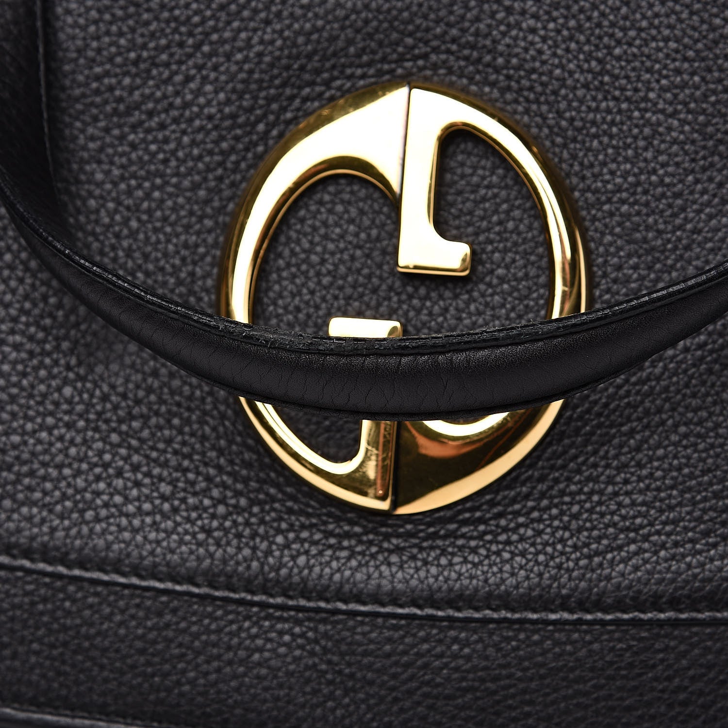 Gucci Pebbled Calfskin Medium 1973 Top Handle Satchel Black 16 of 19