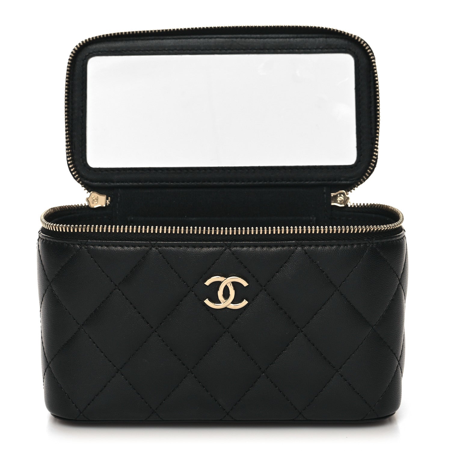Chanel Lambskin Quilted Small Top Handle Vanity Case With Chain Black 5 of 12