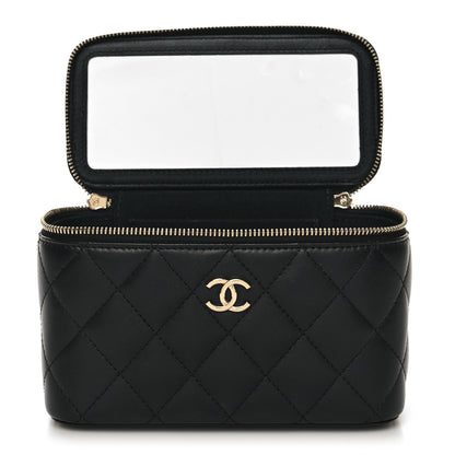 Chanel Lambskin Quilted Small Top Handle Vanity Case With Chain Black 5 of 12