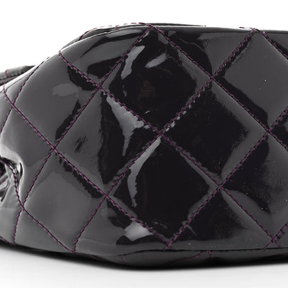 Chanel Patent Quilted Jumbo Single Flap Plum 9 of 15