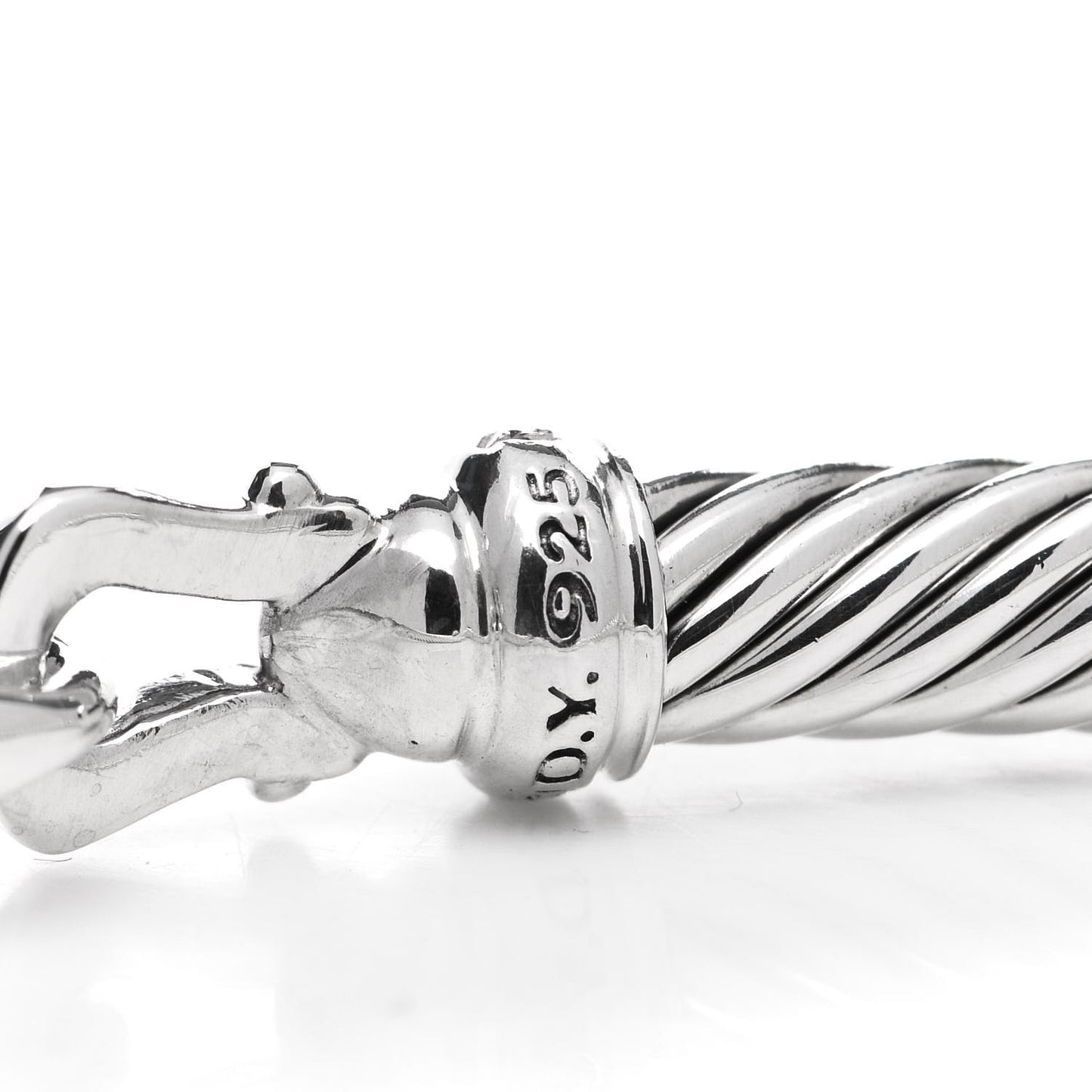 Sterling Silver Diamond 5mm Cable Buckle Bracelet