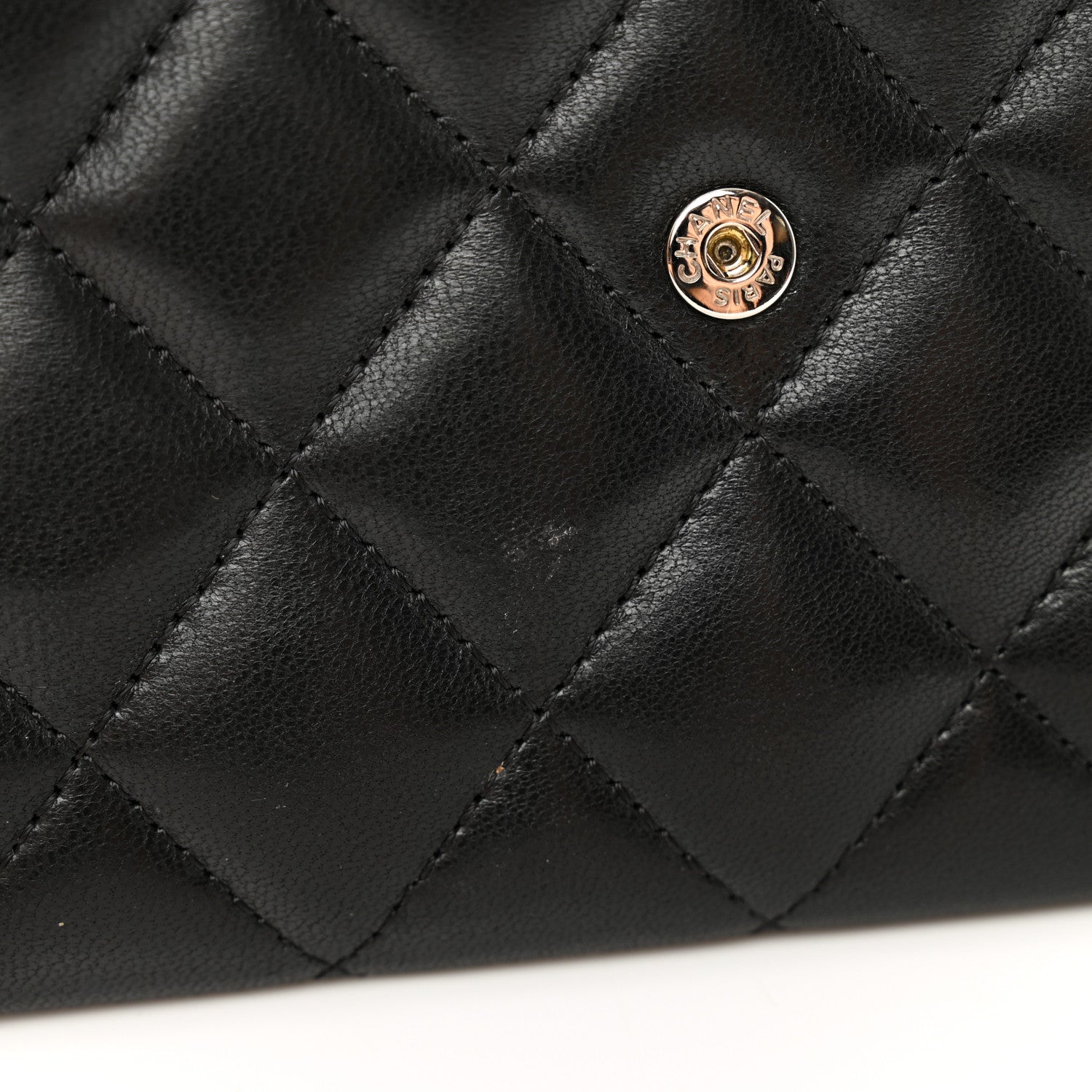 Chanel Lambskin Quilted Large Gusset Flap Wallet Black 10 of 10