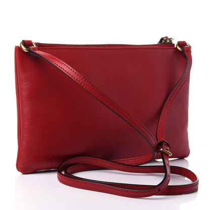 Gucci Calfskin Matelasse Small GG Marmont Double Zip Shoulder Bag Hibiscus Red 2 of 4