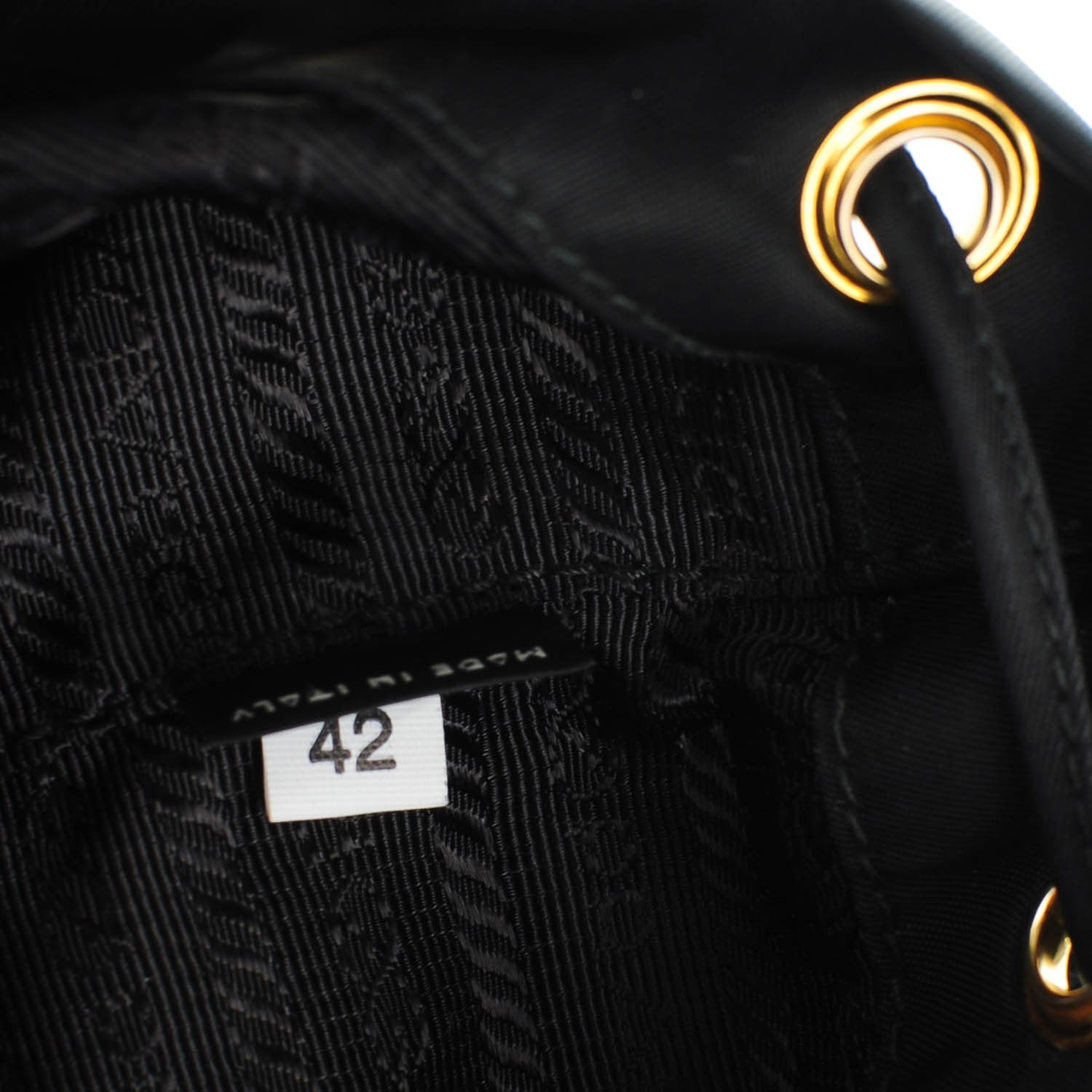 Prada Saffiano Tessuto Nylon Mini Bucket Crossbody Bag Black 8 of 8