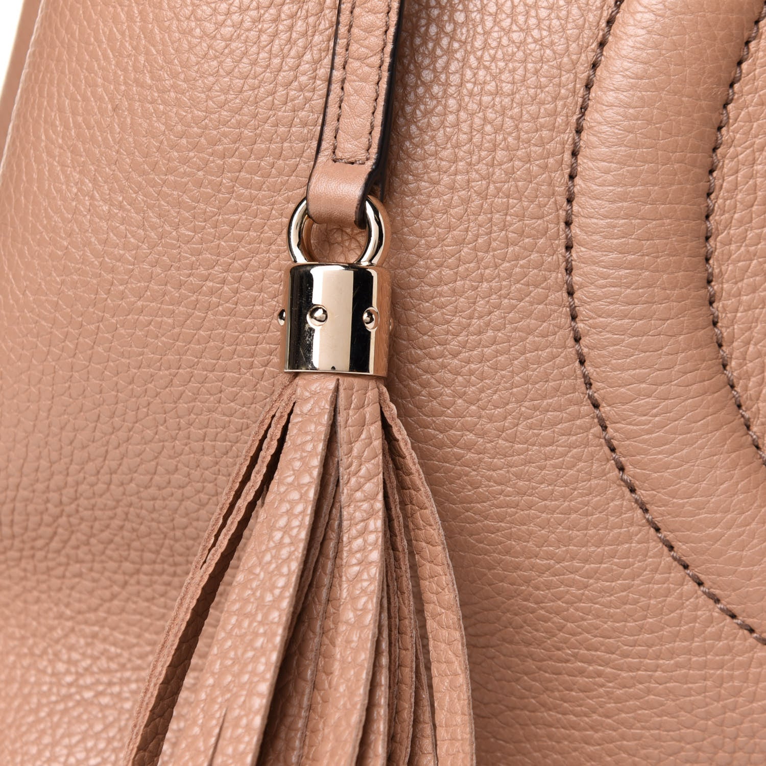 Gucci Pebbled Calfskin Medium Soho Chain Shoulder Bag Camelia 9 of 11