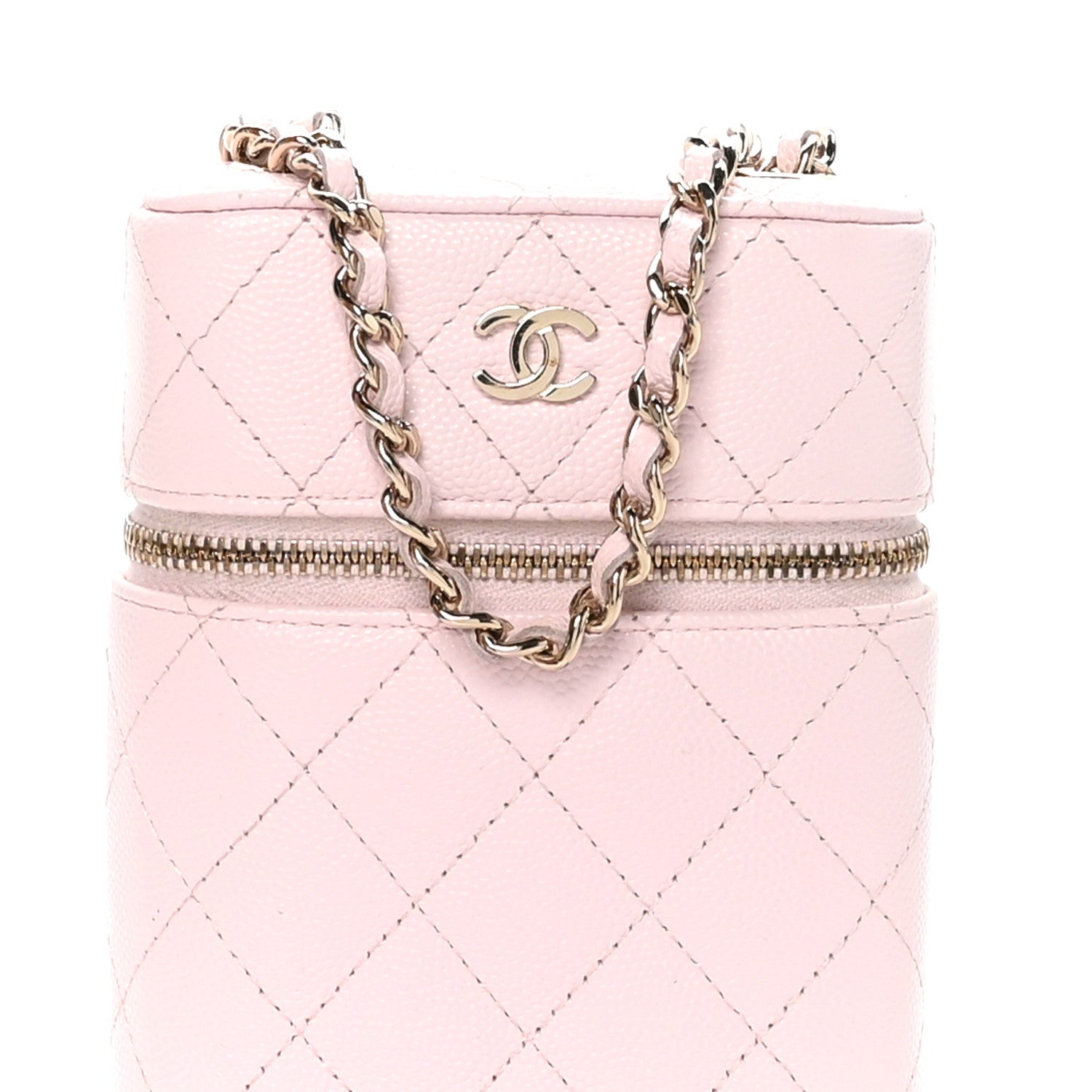 Chanel Caviar Quilted Phone Holder With Chain Light Pink 8 of 11