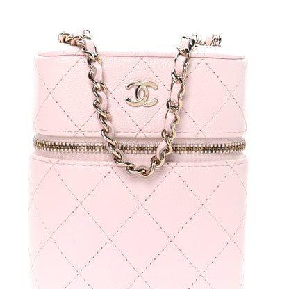 Chanel Caviar Quilted Phone Holder With Chain Light Pink 8 of 11