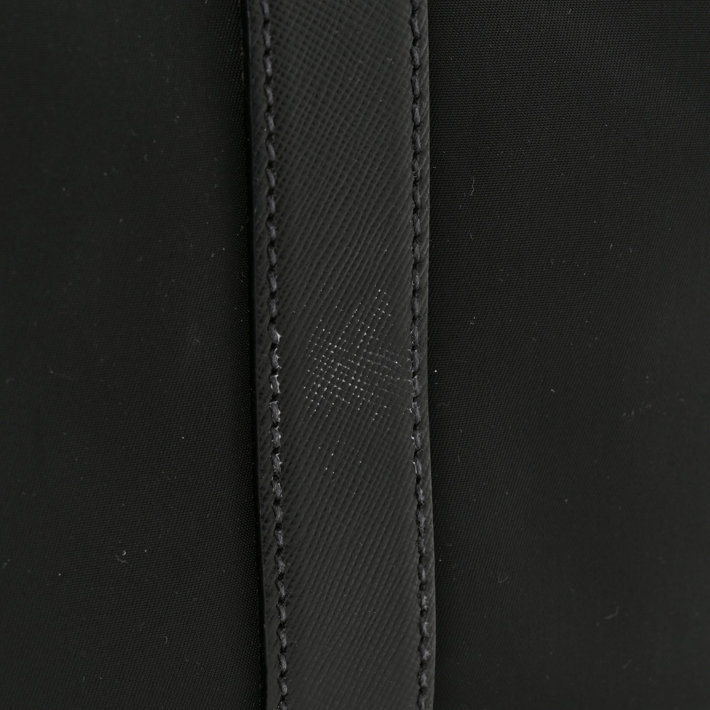 Tessuto Nylon Saffiano Metal Triangle Logo Work Bag Black