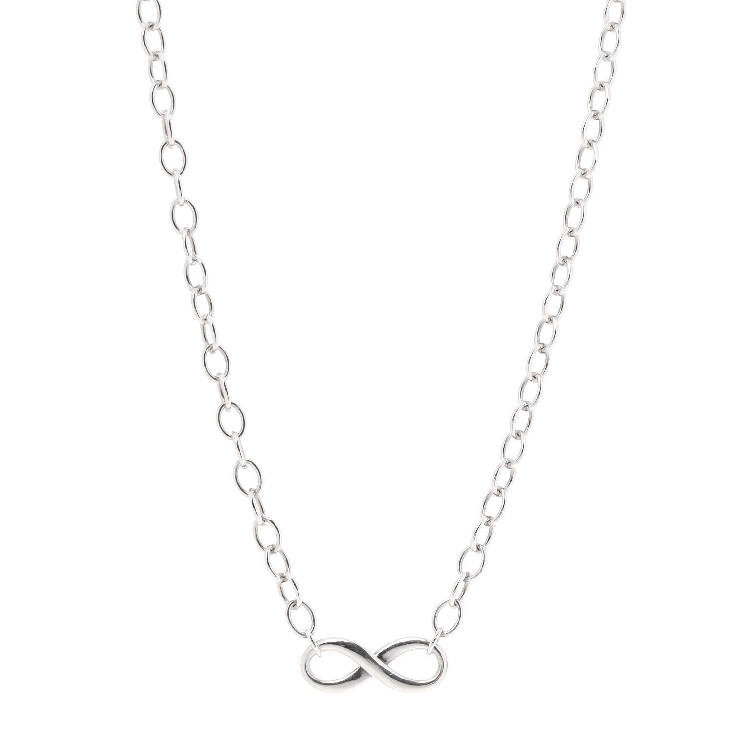 Tiffany Sterling Silver Narrow Infinity Link Necklace 893543 – FASHIONPHILE