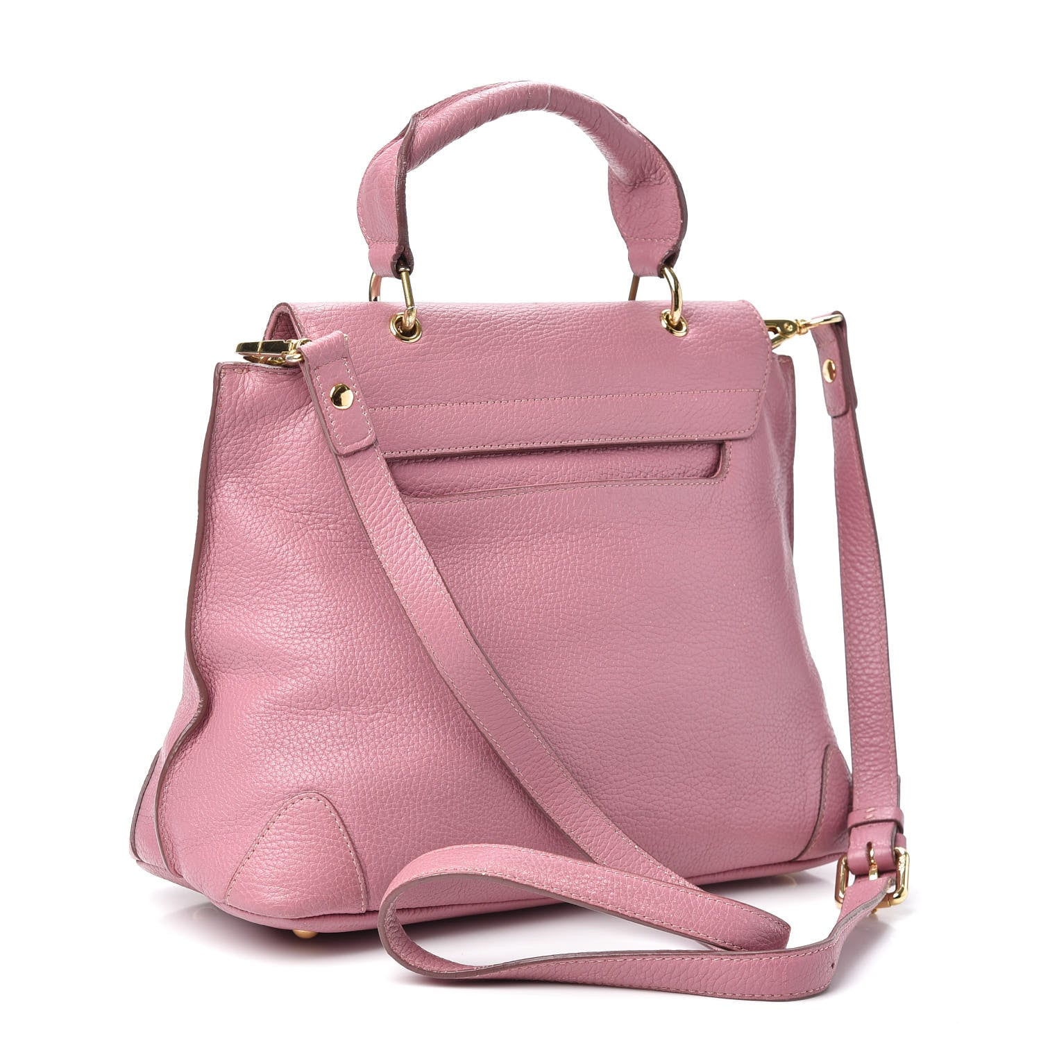 MCM Calfskin Studded Crossbody Pink 3 of 9