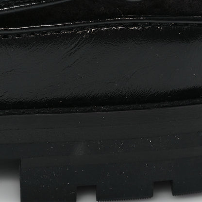 Chanel Laminated Lambskin Shearling Crystal CC Velcro Dad Platform Sandals 38 Black 9 of 11