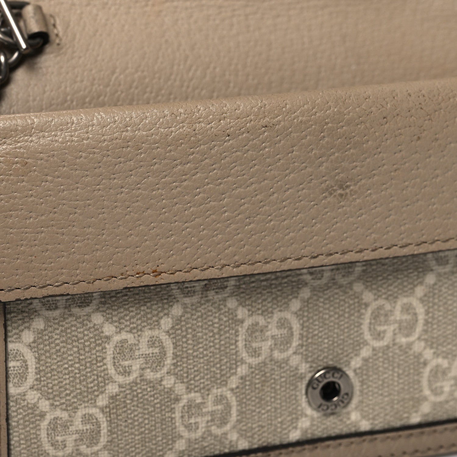 Gucci GG Supreme Monogram Textured Dollar Calfskin Super Mini Dionysus Shoulder Bag Beige Mystic White Oatmeal 11 of 12