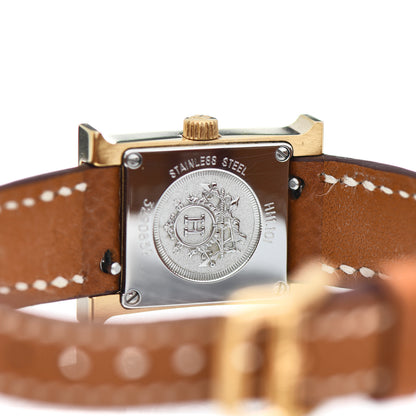 Hermes Stainless Steel Epsom 17.2mm Heure H Hour Quartz Watch Gold 4 of 5
