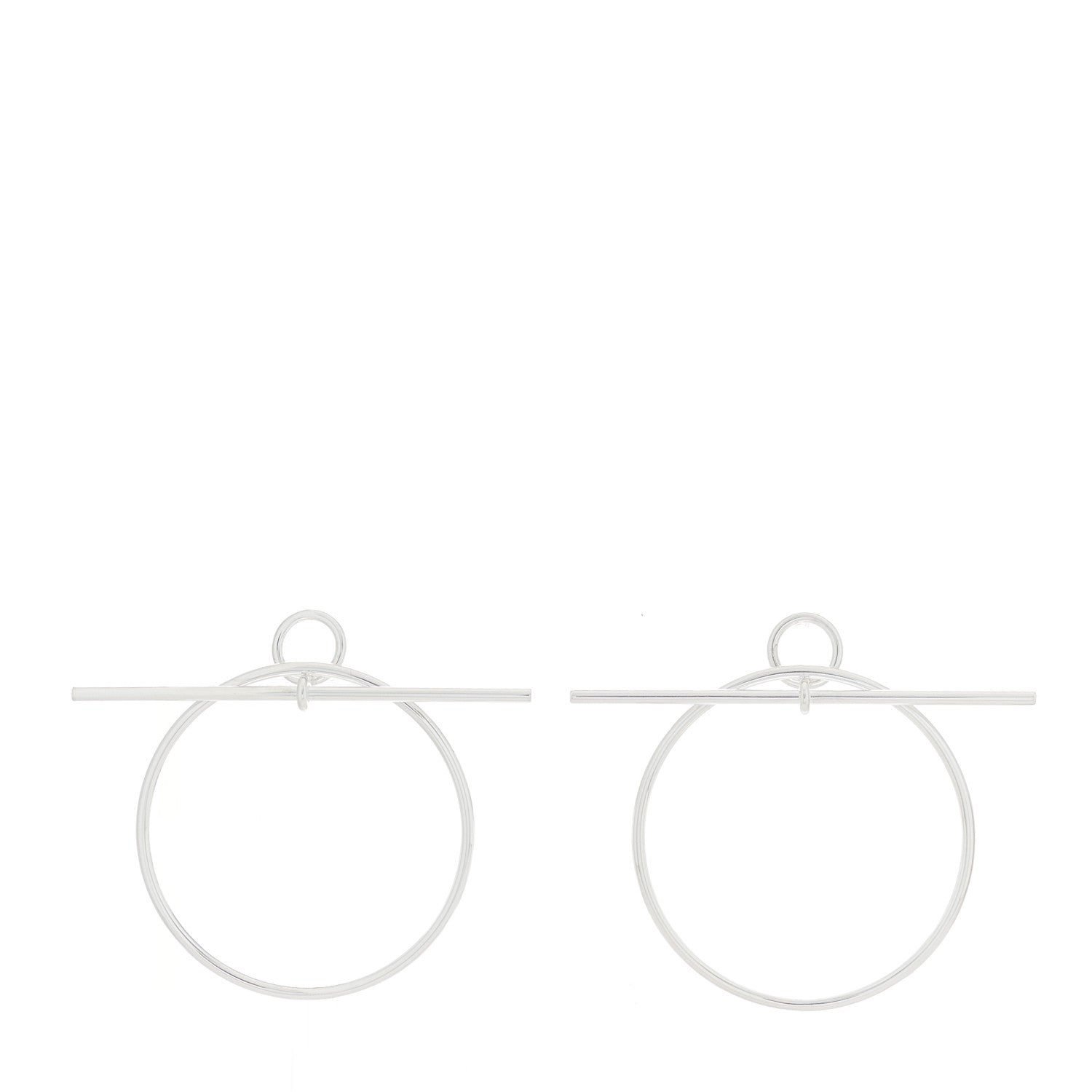 Hermes Sterling Silver MM Loop Earrings 1 of 5