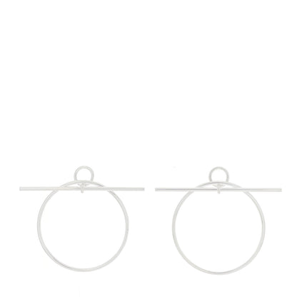 Hermes Sterling Silver MM Loop Earrings 1 of 5