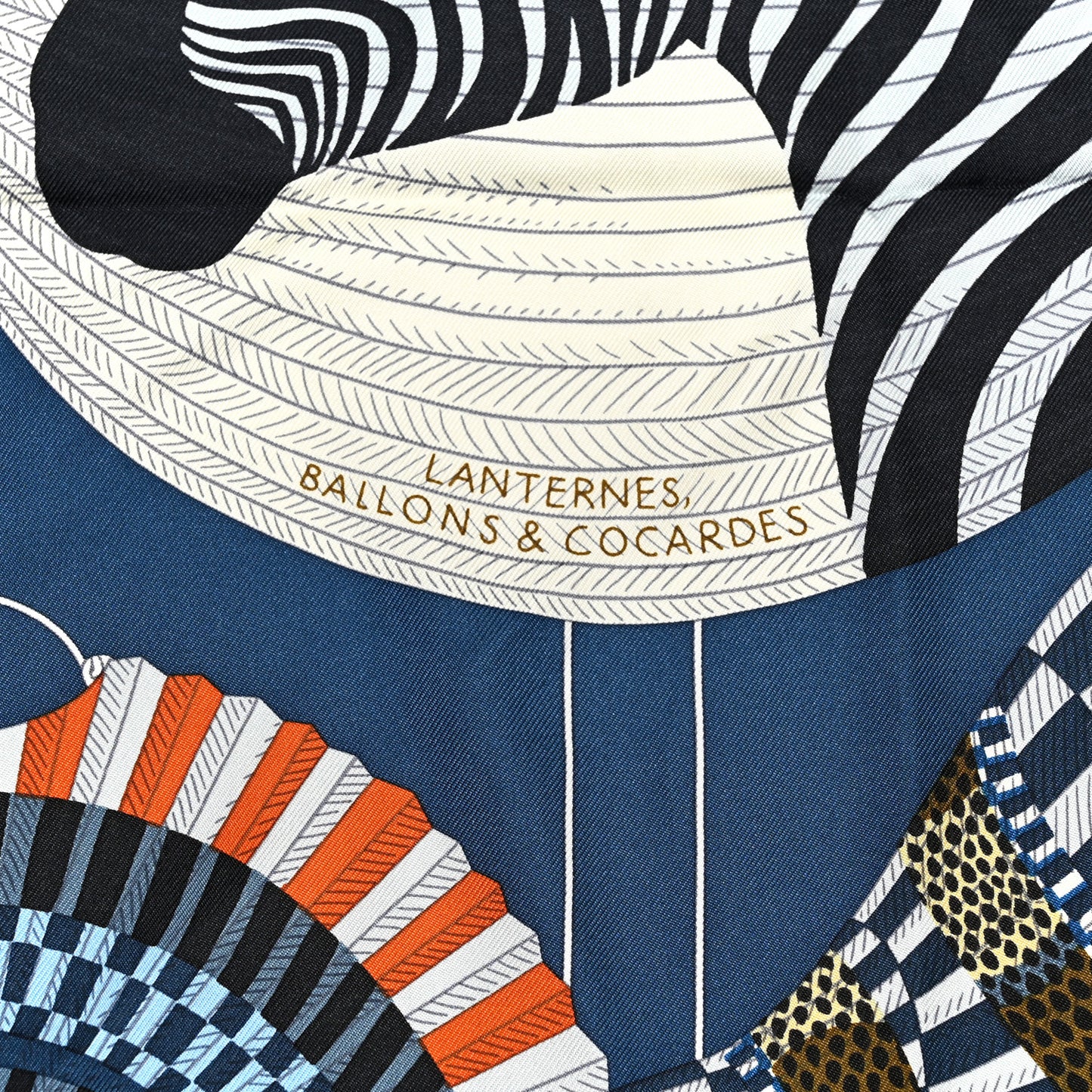 Silk Lanternes Ballons et Cocardes Scarf 90 Marine Multicolor
