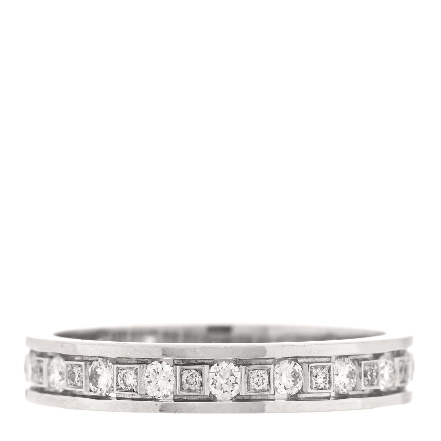 Damiani 18K White Gold Diamond Belle Epoque Band Ring 53 6.25 1 of 4