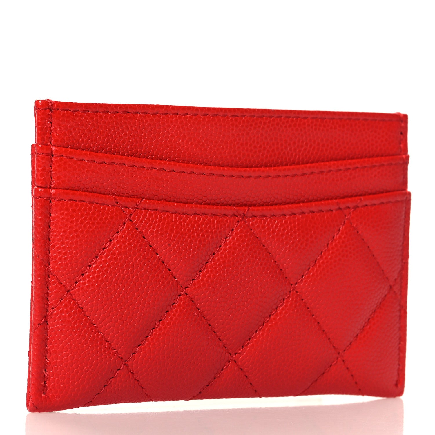 Chanel Caviar Quilted Card Holder Red 3 of 9