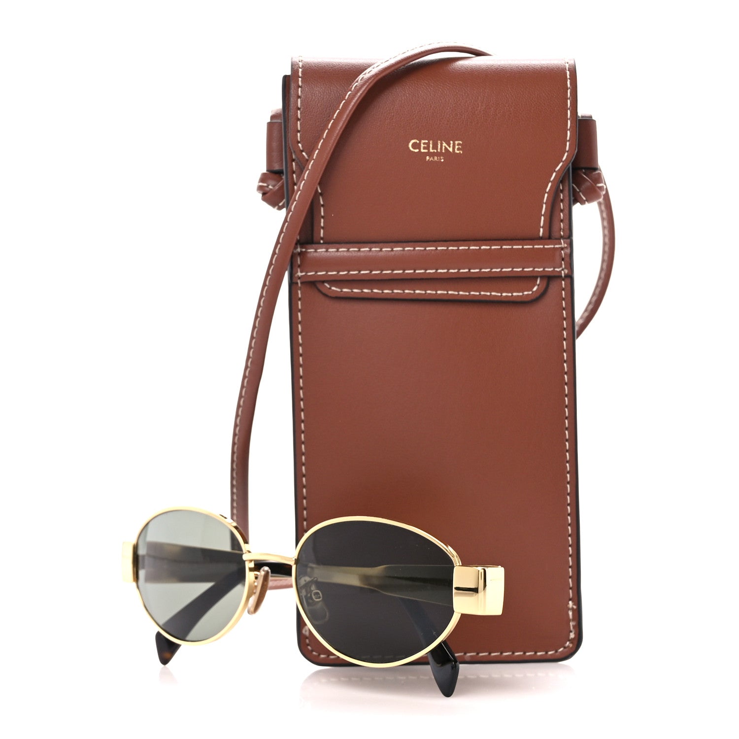 Celine Metal Triomphe 01 Sunglasses CL40235U Gold Green 8 of 8