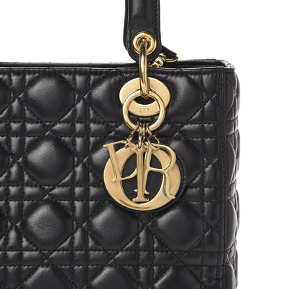Christian Dior Lambskin Cannage Medium Lady Dior Black 13 of 13