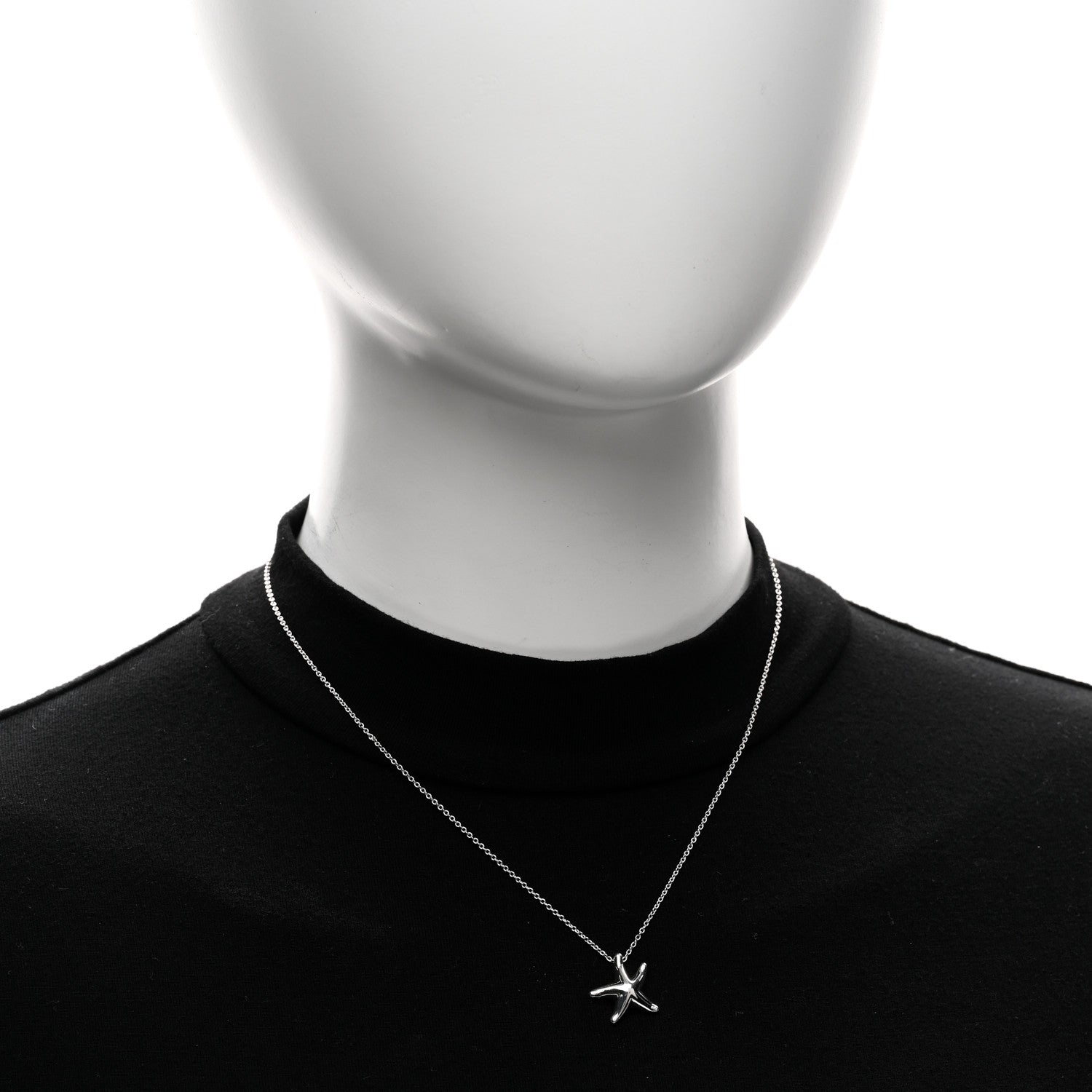 Tiffany Sterling Silver 15mm Elsa Peretti Starfish Pendant Necklace 2 of 5