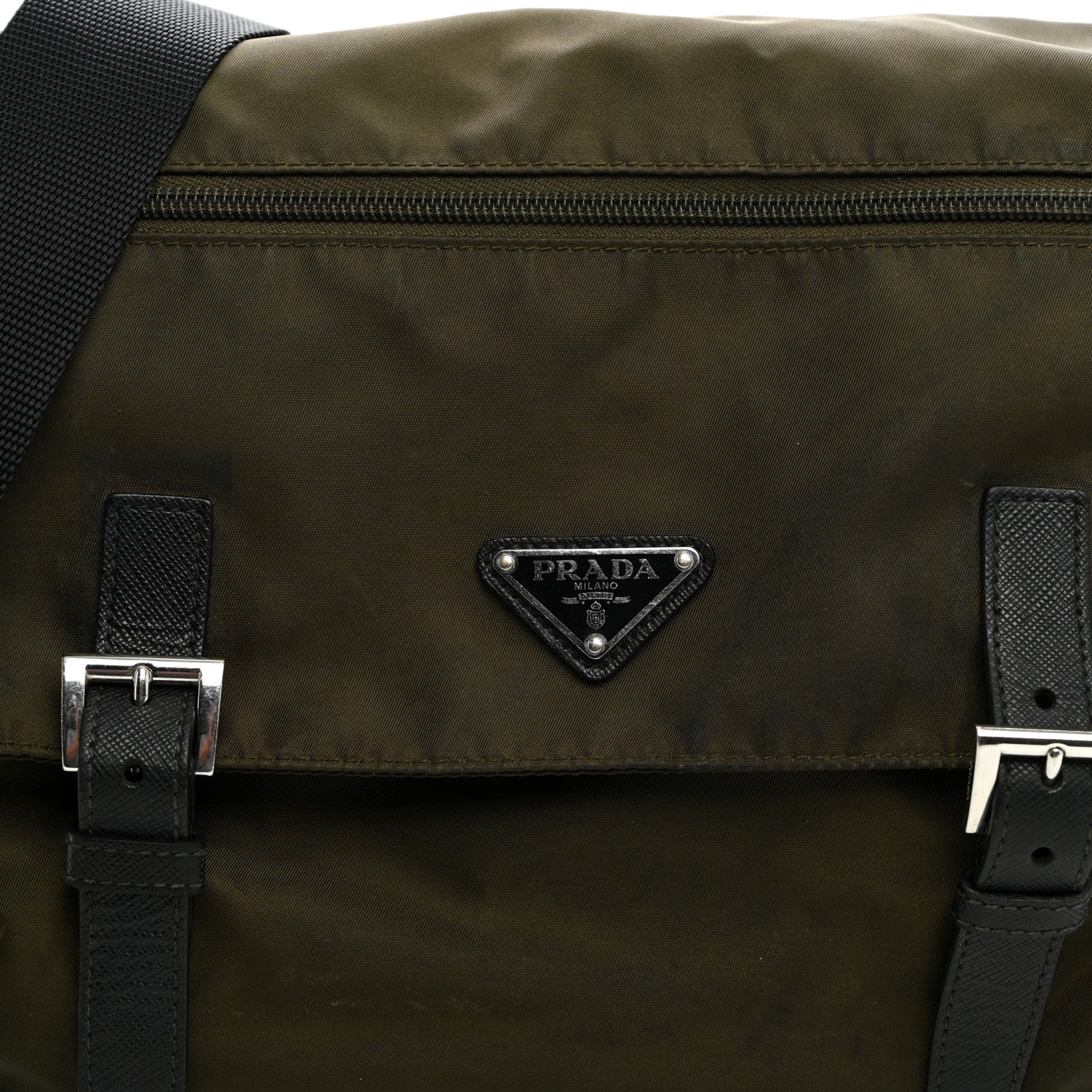 Prada Tessuto Nylon Saffiano Messenger Bag Mimetico 8 of 11