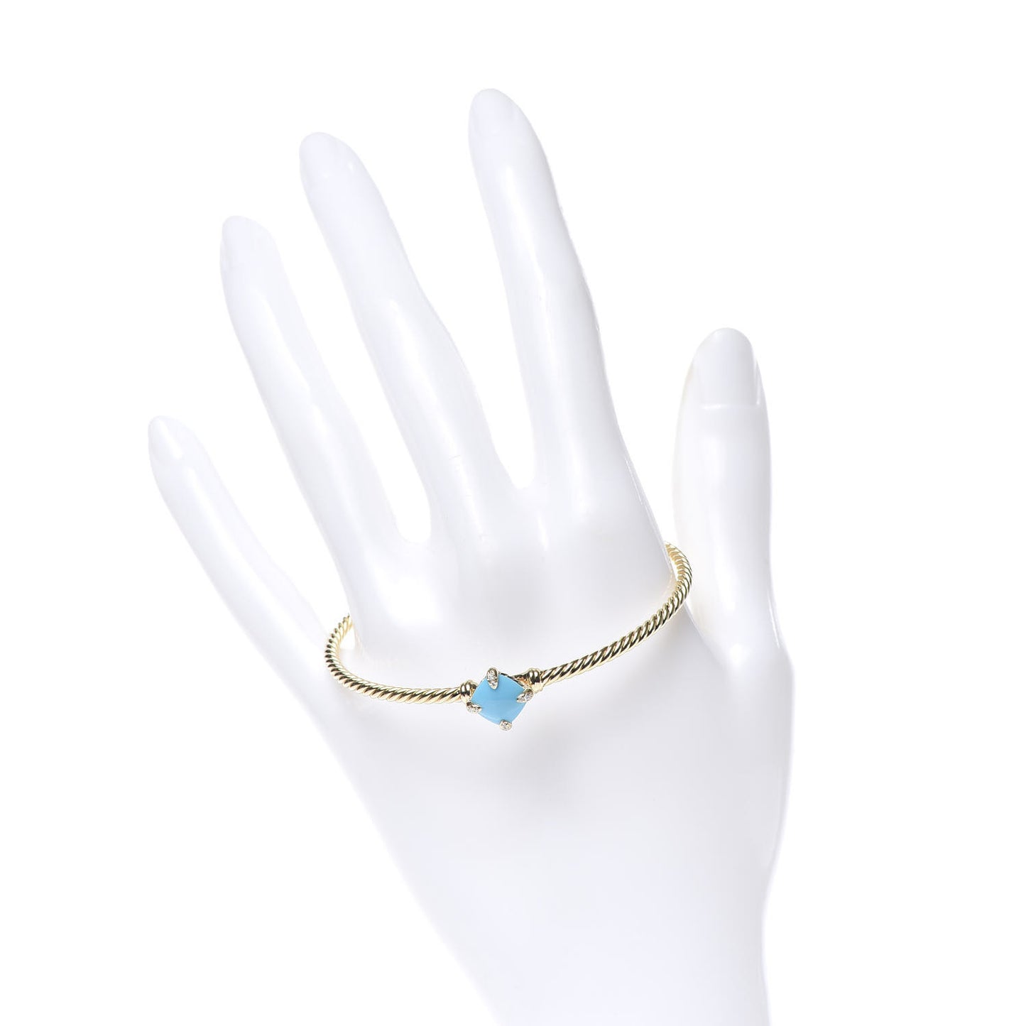 18K Yellow Gold Diamond Turquoise Chatelaine Bracelet