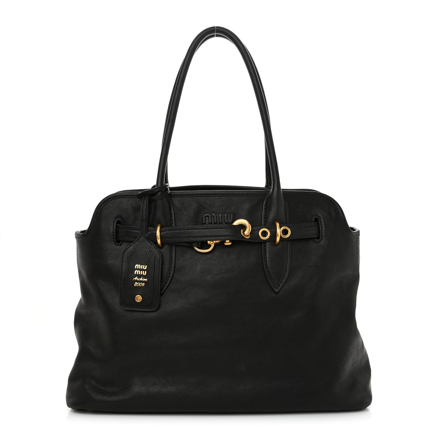 Miu Miu Nappa Medium Aventure Bag Black 1 of 12