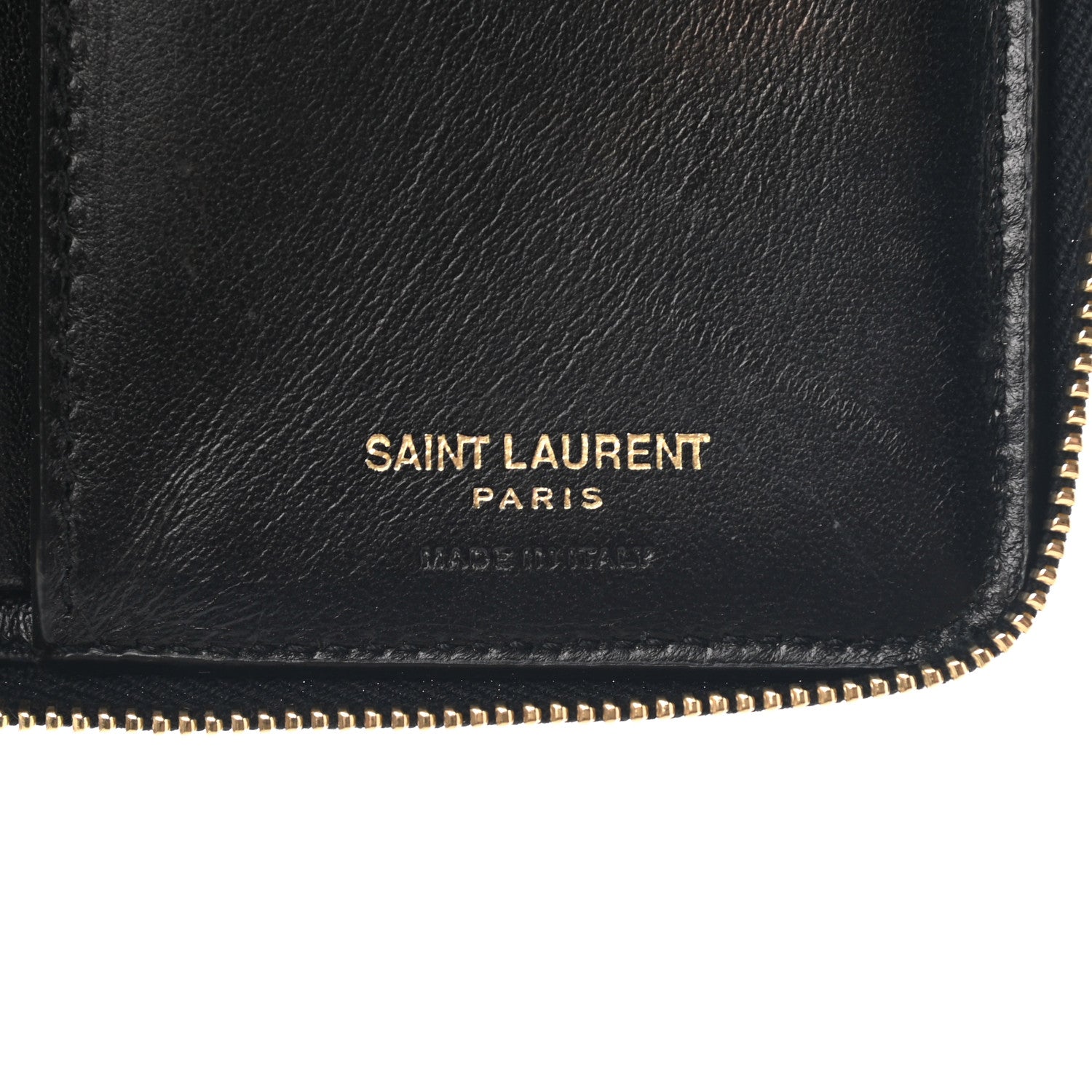Saint Laurent Patent Matelasse Monogram Vicky Zip Around Card Holder Black 6 of 12