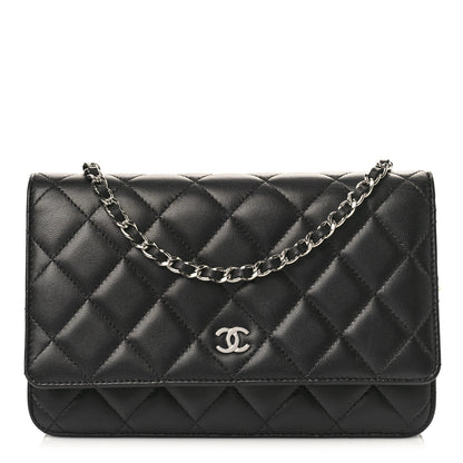 Chanel Lambskin Quilted Wallet On Chain WOC Black 1 of 10