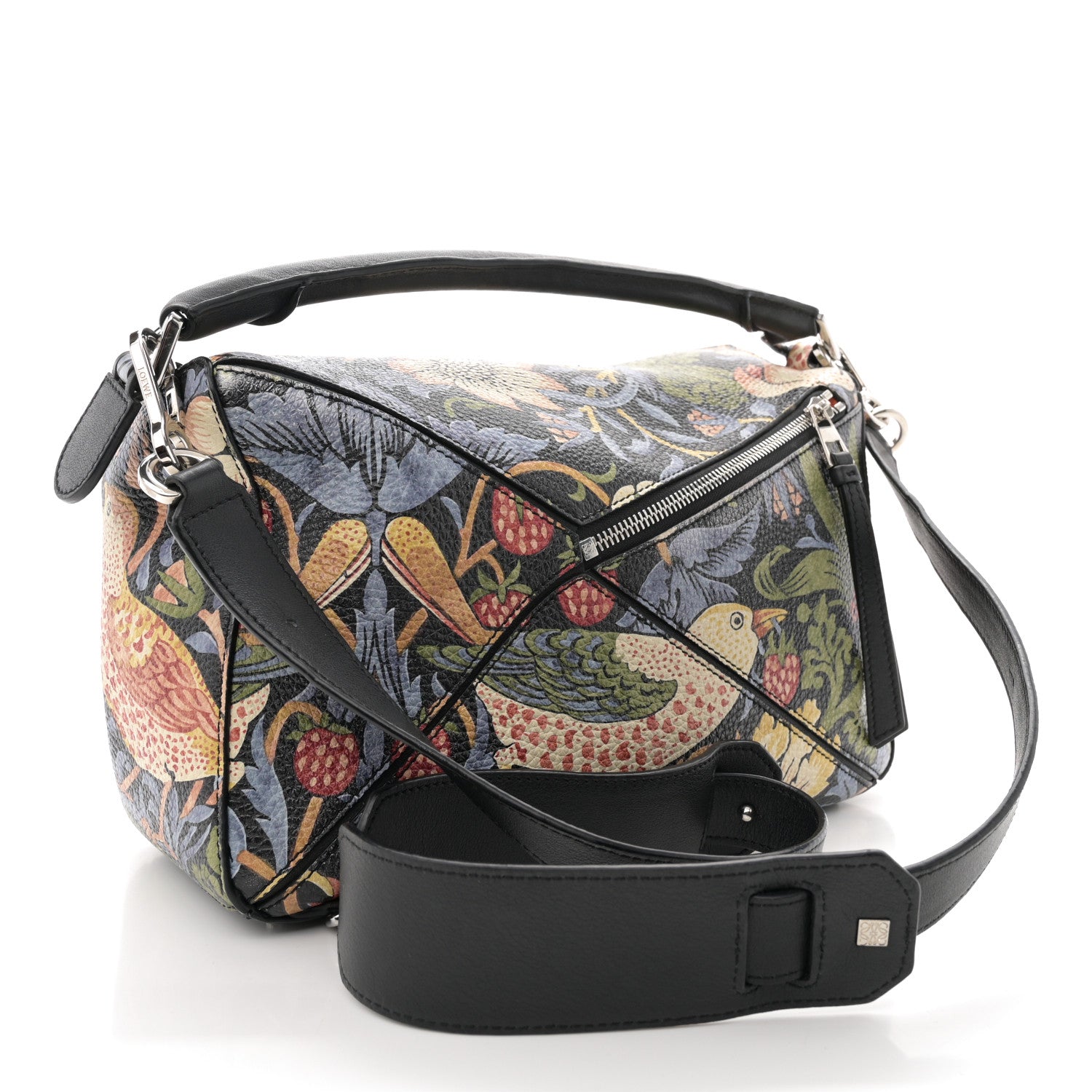 Loewe X WILLIAM MORRIS Calfskin Puzzle Bag Black Multicolor 3 of 12